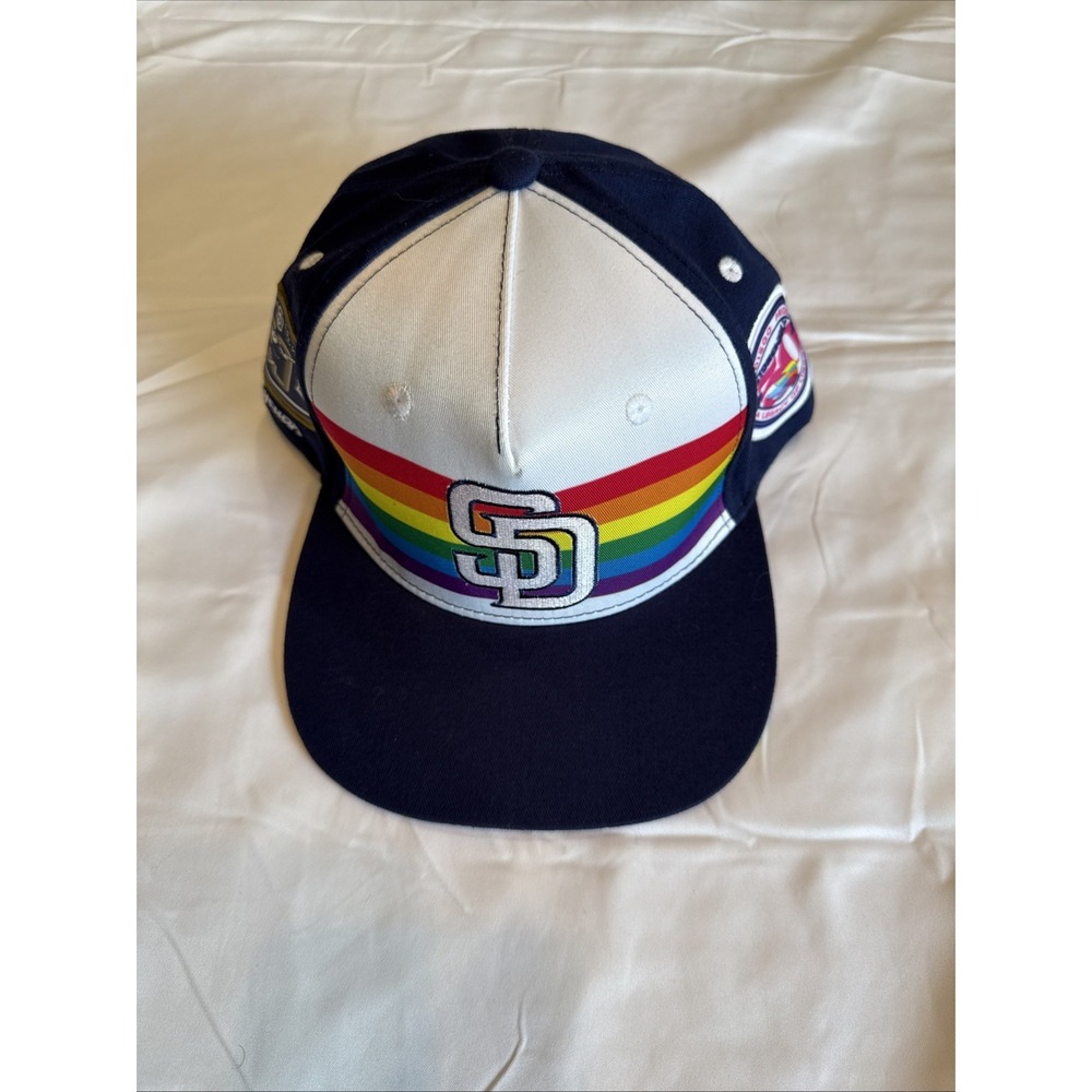 San Diego Padres LGBTQ Pride Sycuan Stonewall 50th Rainbow Adjustable Hat Rare